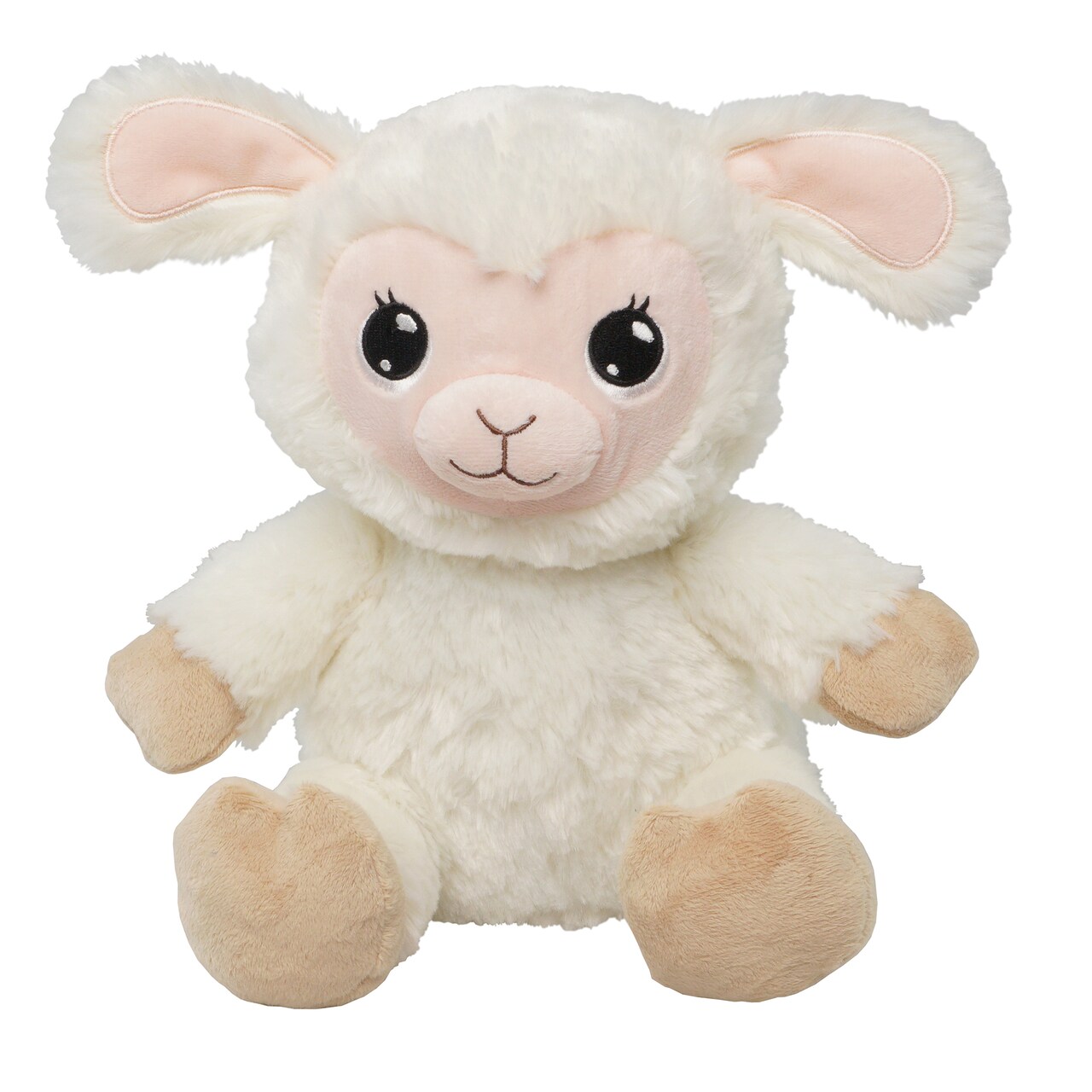 Happy Nappers: Lullabrites Lamb - Musical Light Up Bedtime Plush - Cream & Tan - Plays 3 Lullabies, Soft Animal, Day & Night Soothing Toy, Kids